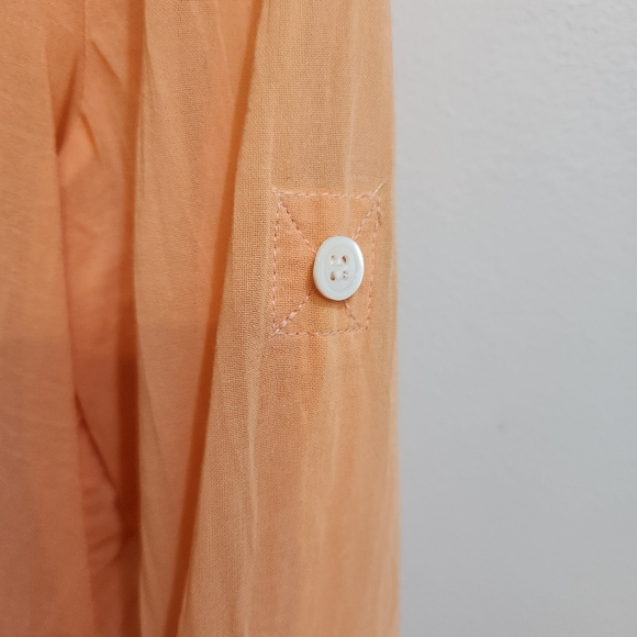 Theory Semi-Sheer Button-Up Blouse Size Small Made in USA - Picture 5 of 10